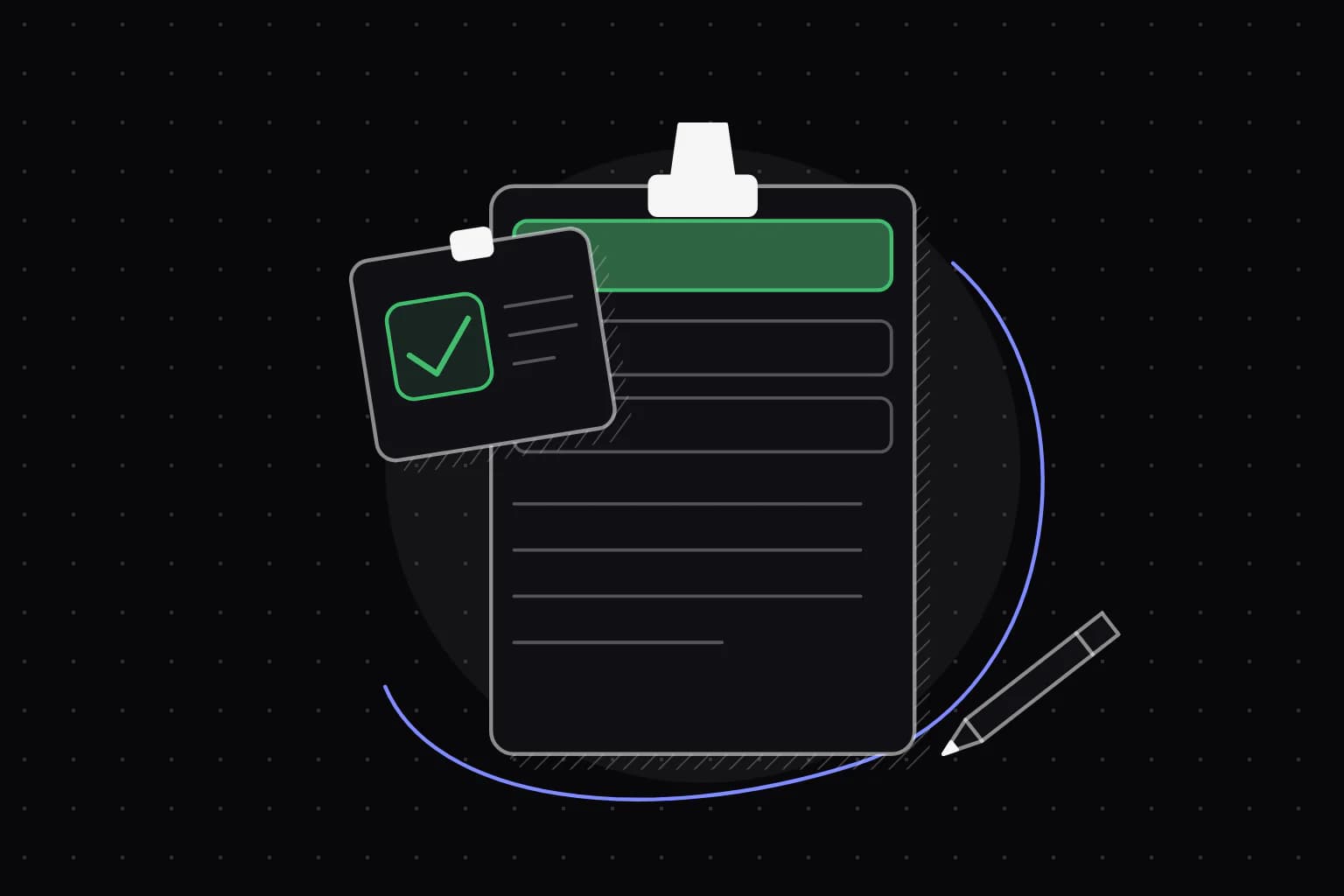 A checked permission card clipped to a message form.