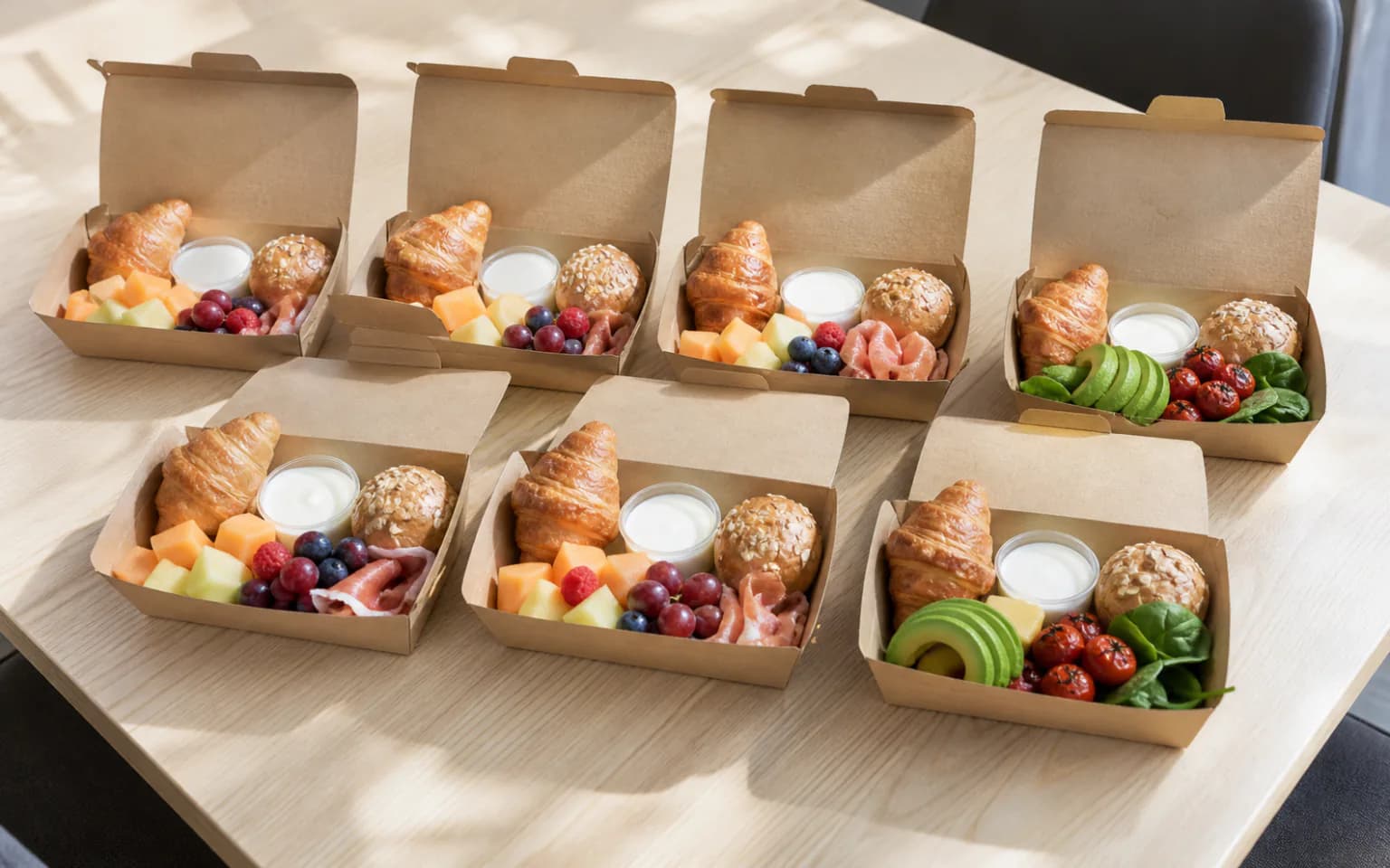 An assorted sweets box tied with ribbon